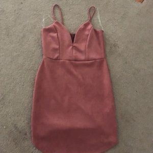 Pink suede like material dress